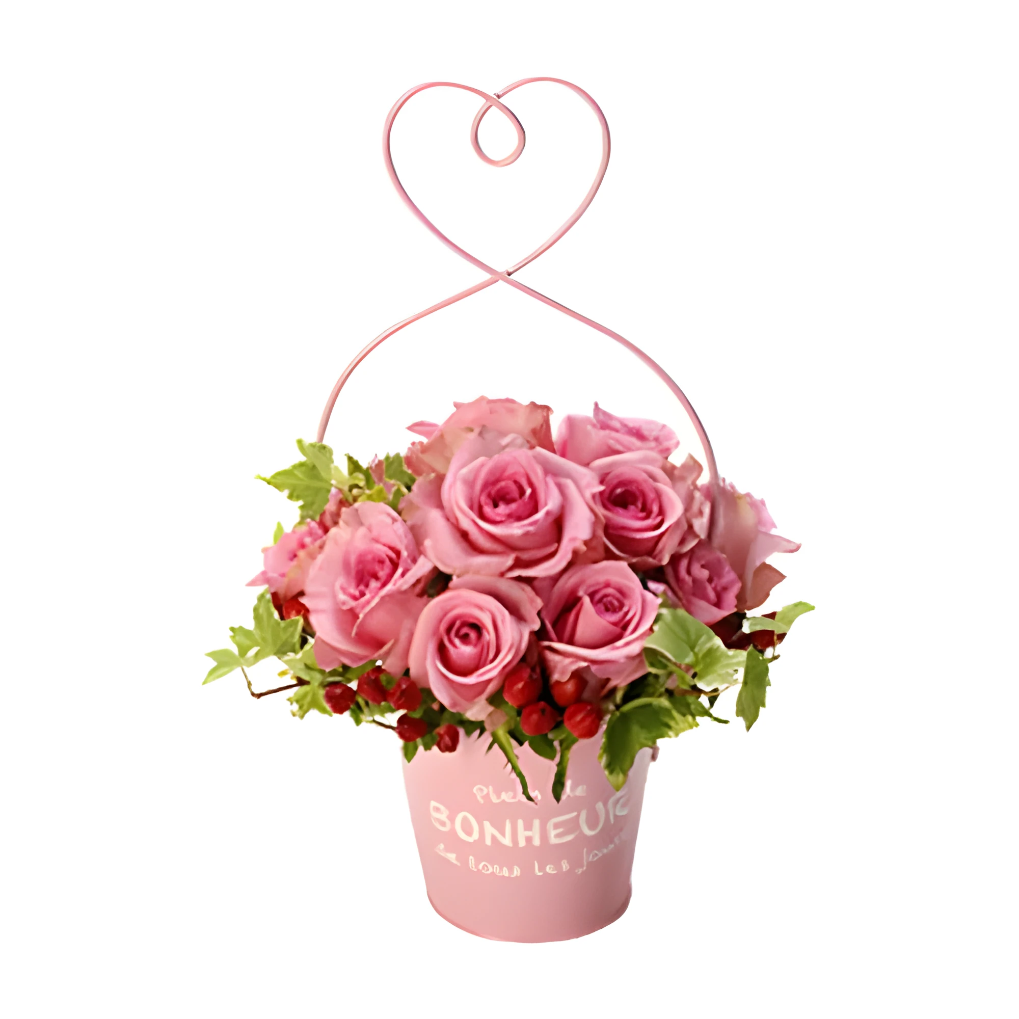 Blush Harmony Rose Basket
